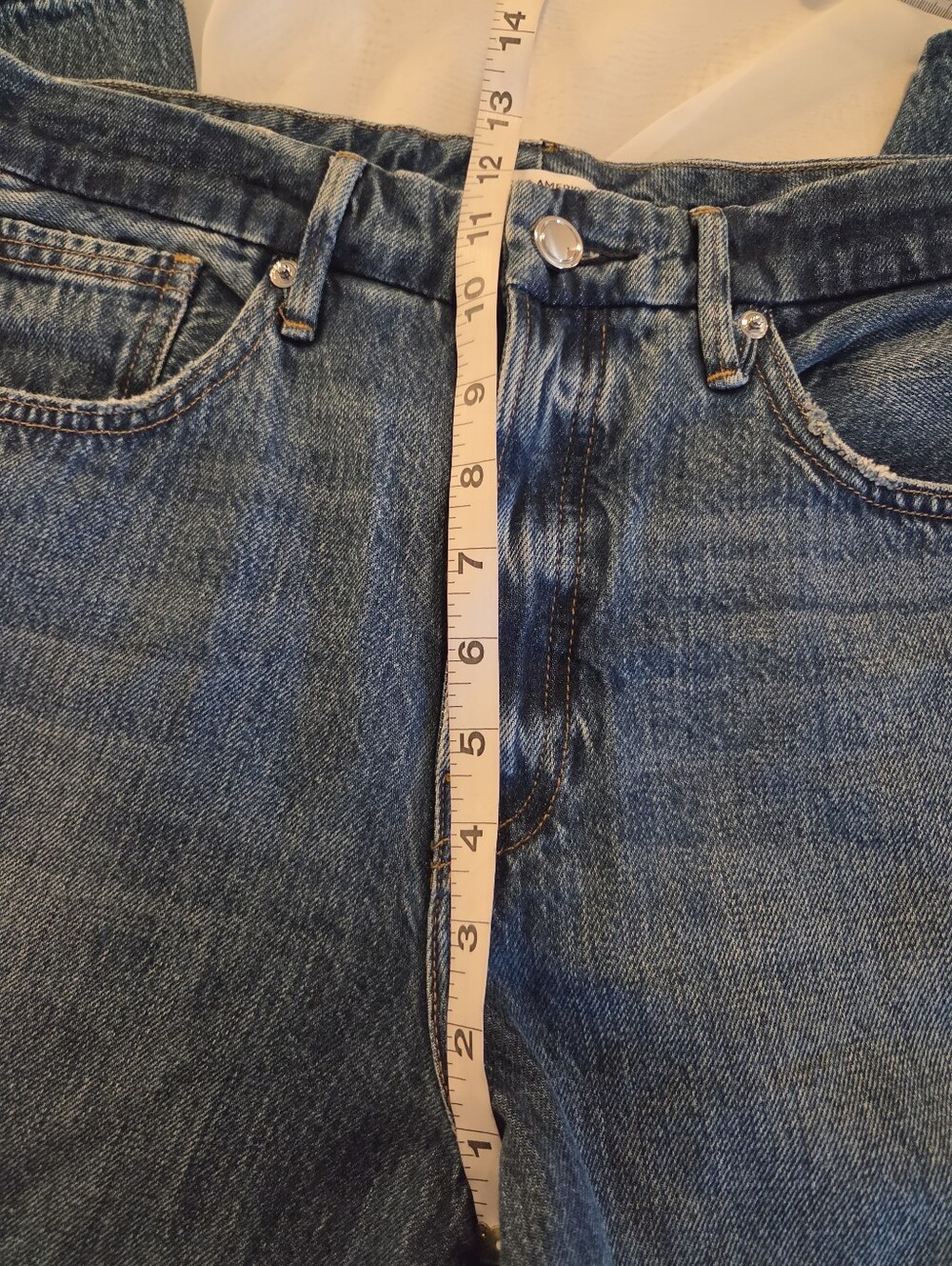 Good American Good Vintage High Rise Distressed Straight Leg Cotton Jeans, 8/29 - Picture 8 of 15
